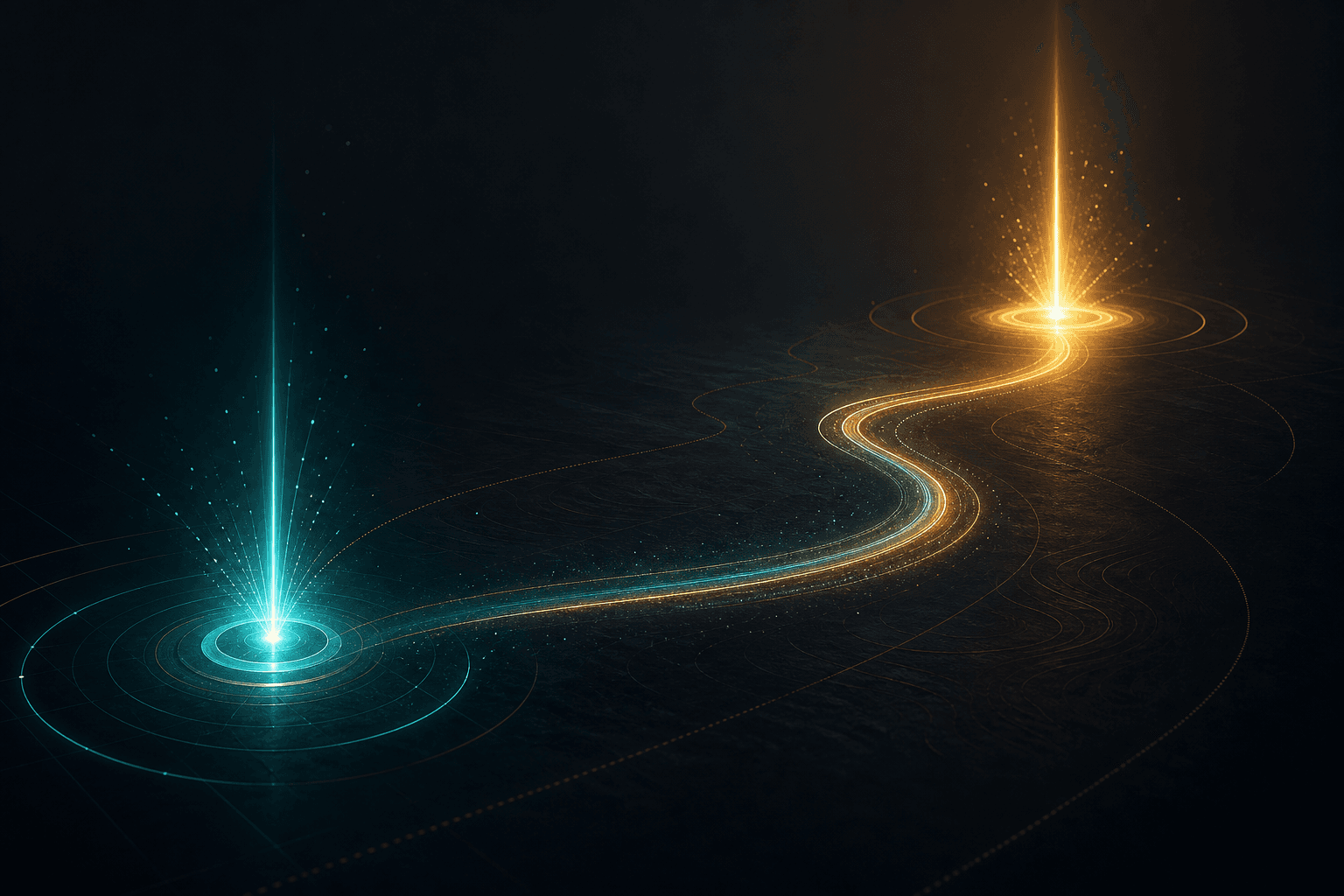 Abstract visual representing two-phase launch and reveal marketing campaigns