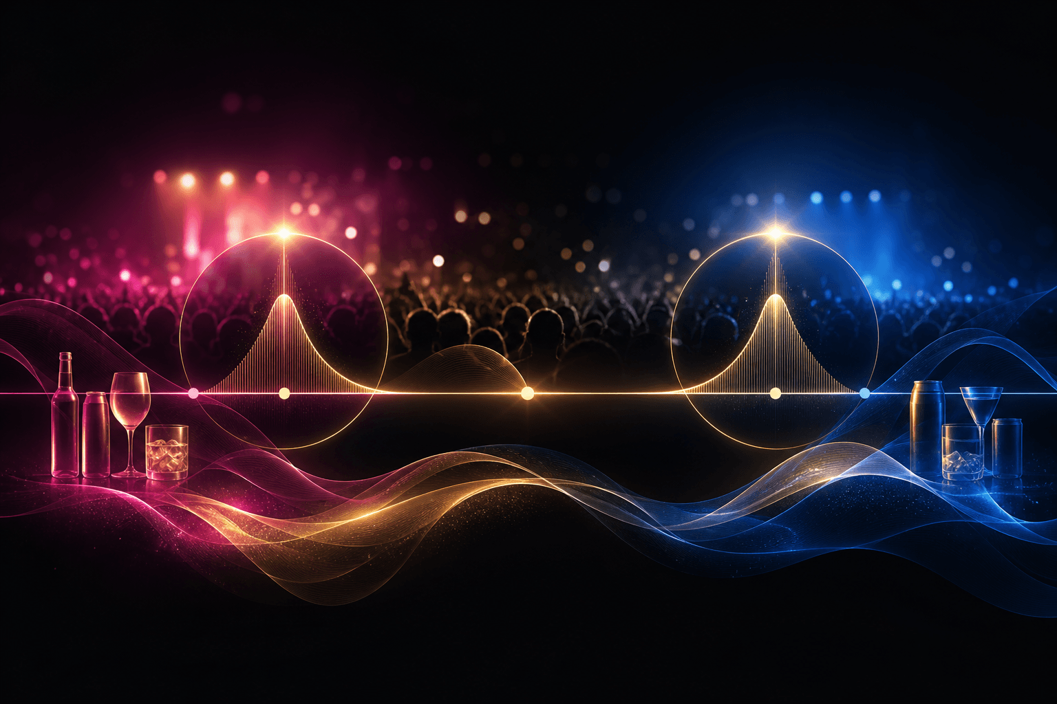 Abstract visual representing festival and live event beverage activation strategy
